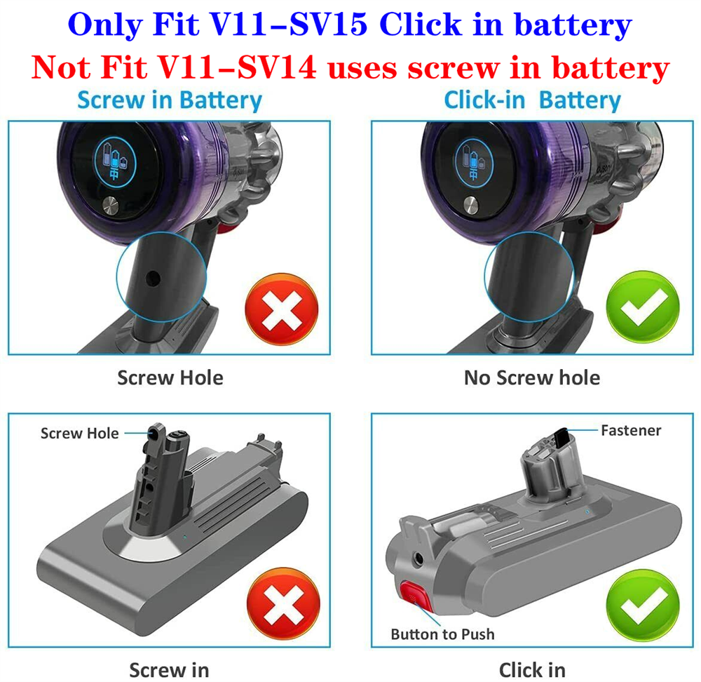 Click in Battery For Dyson V11 Outsize SV15