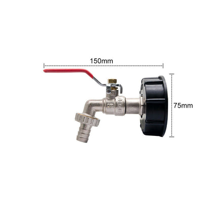 IBC Tank Adapter S60X6 To Brass Garden Tap With 1/2" Hose Fitting Oil Fuel Water