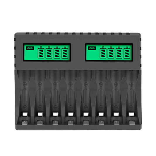 8 Slot Smart Battery Charger for AA/AAA Rechargeable Batteries LCD Display