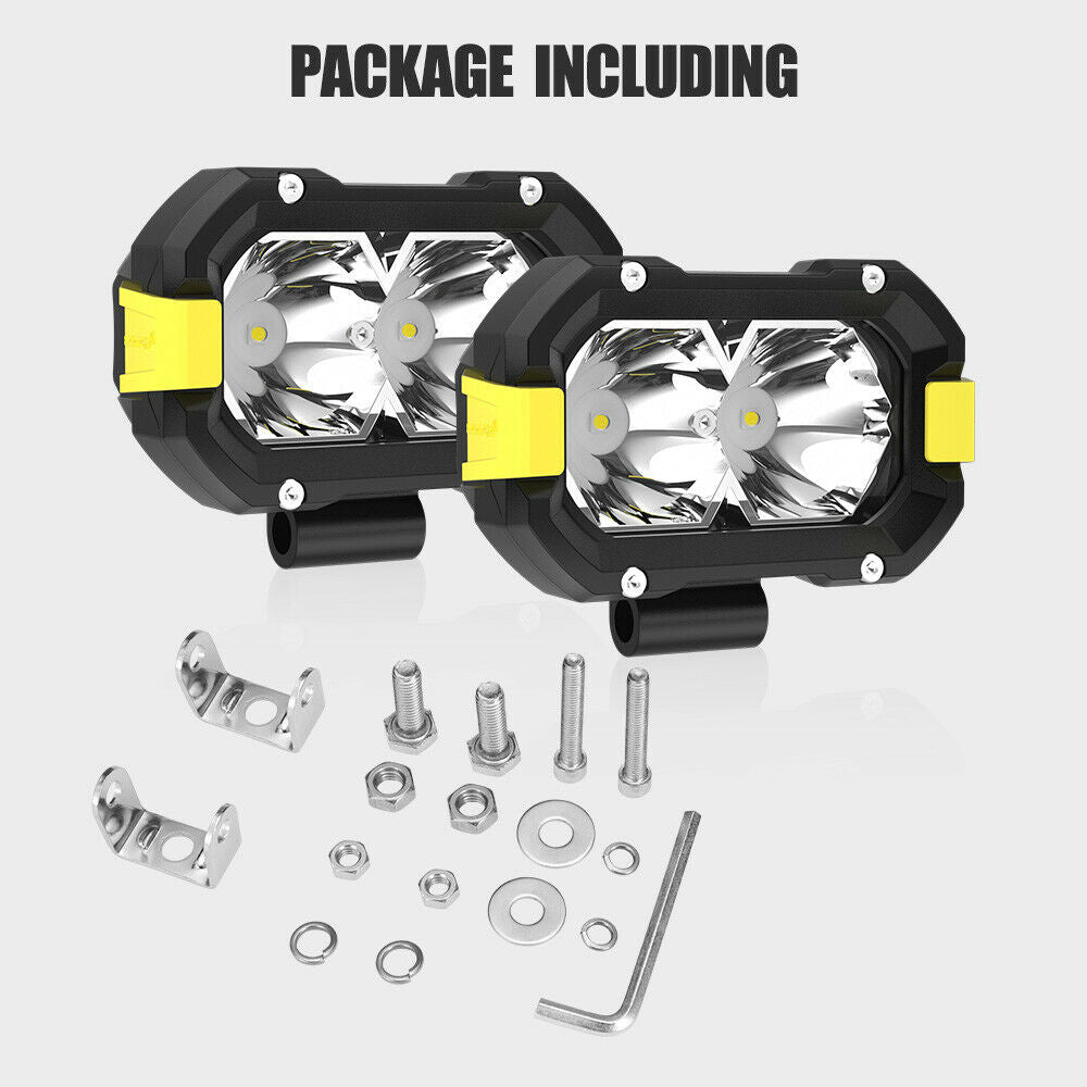 Pair 4inch Osram LED Work Light Bar Pods Fog Driving Lamp Reverse 4x4