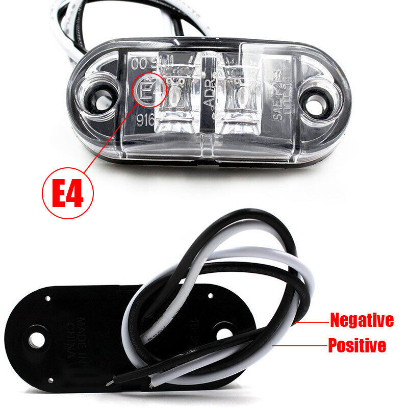 10PCS LED Side Marker White Lights Indicators Trailer Truck RV 12V 24V - salelink.co.nz
