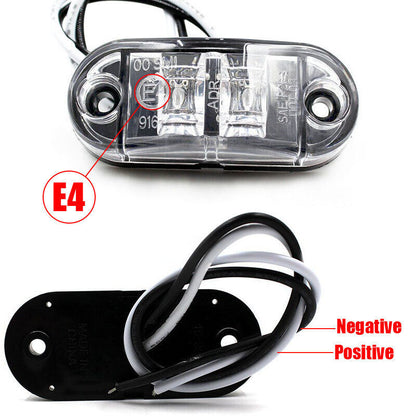 10PCS LED Side Marker White Lights Indicators Trailer Truck RV 12V 24V - salelink.co.nz