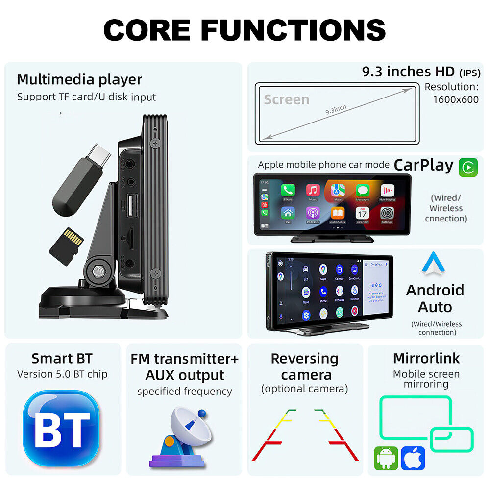 Apple Carplay Android Car Stereo Bluetooth Player - salelink.co.nz