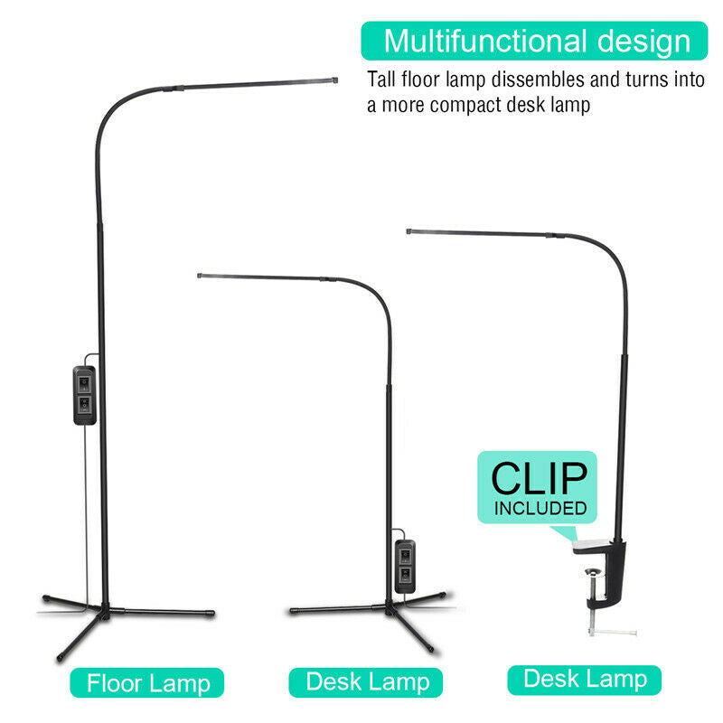 USB Adjustable LED Floor Lamp Reading Dimmable Light