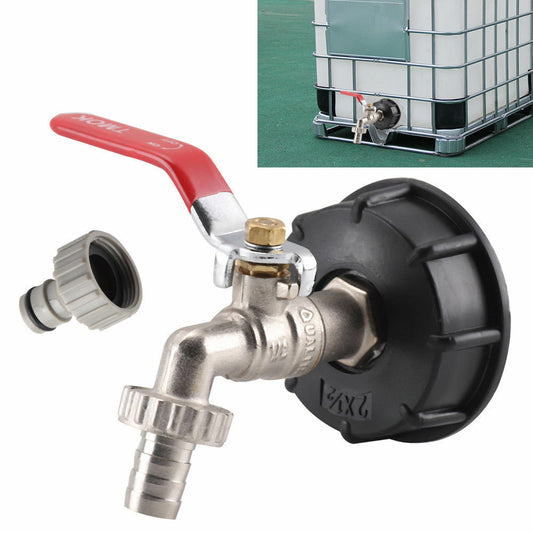 IBC Tank Adapter S60X6 To Brass Garden Tap With 1/2" Hose Fitting Oil Fuel Water