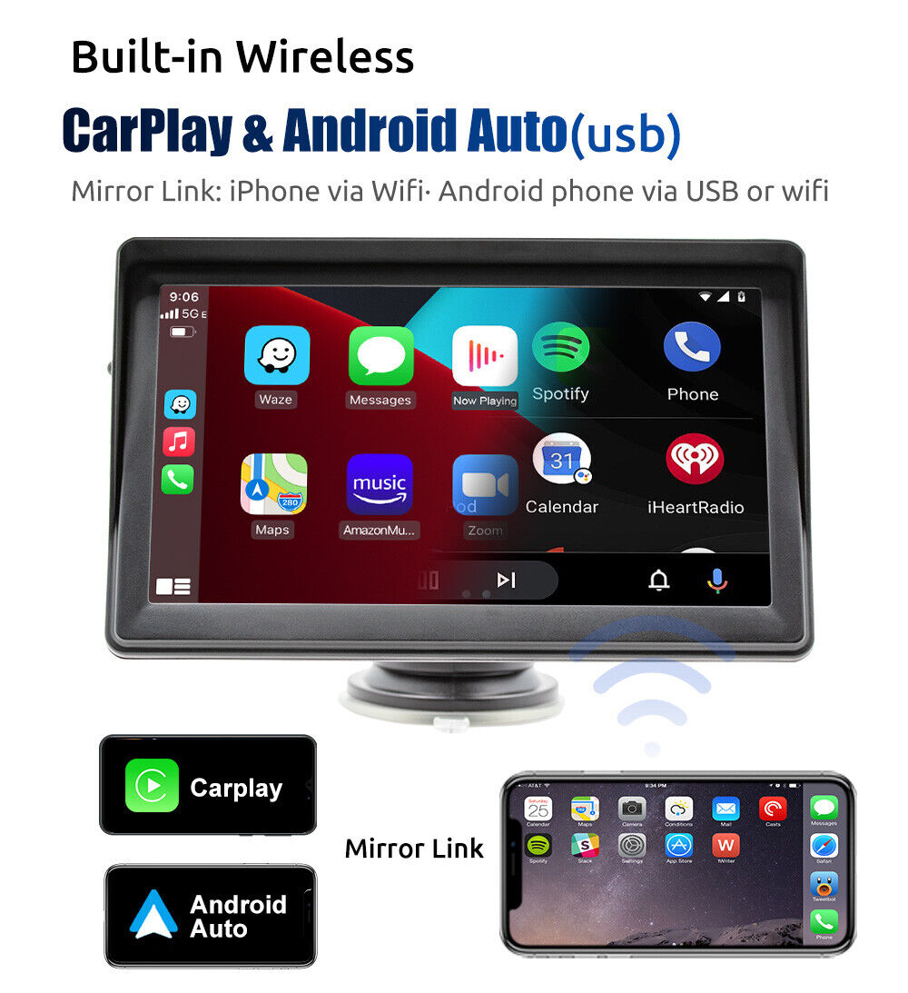 7" Apple Carplay Car Stereo Radio Bluetooth Camera