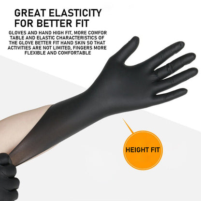 100x Disposable Nitrile Gloves Latex Powder Free Black Small