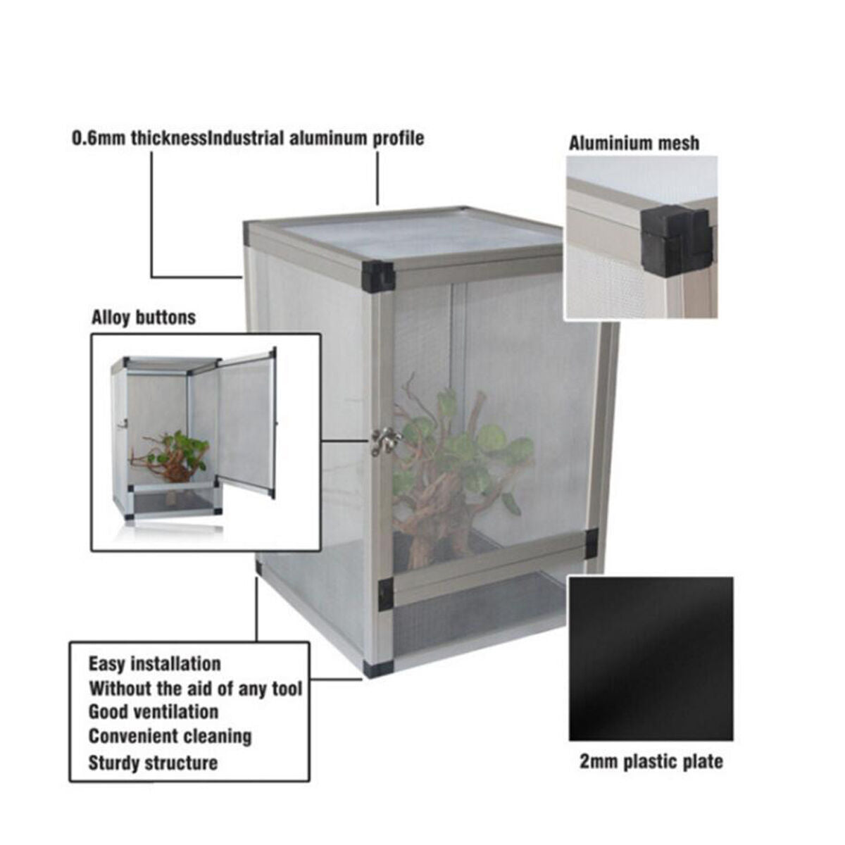 50x50x100cm Reptile Enclosure Mesh Tank
