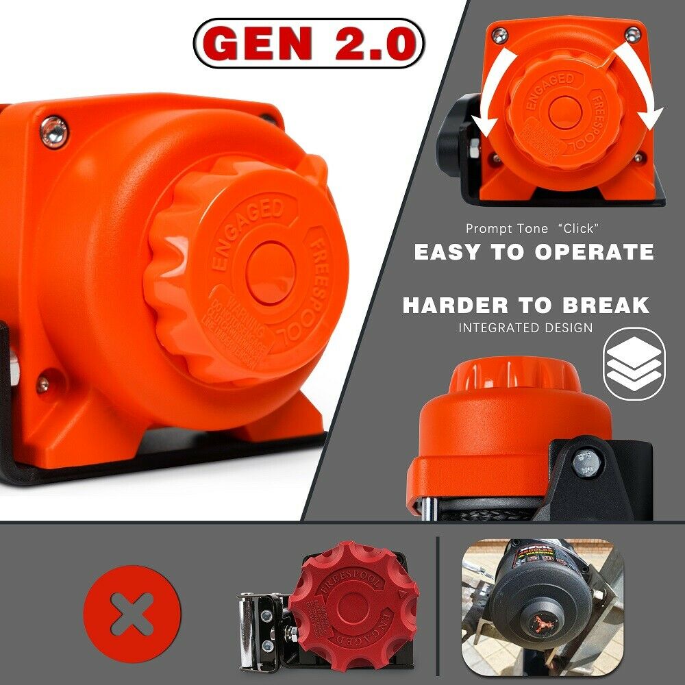 X-BULL Electric Winch 4500LBS/2041kg 12V Synthetic Rope Wireless Remotes ATV UTV Electric Winch