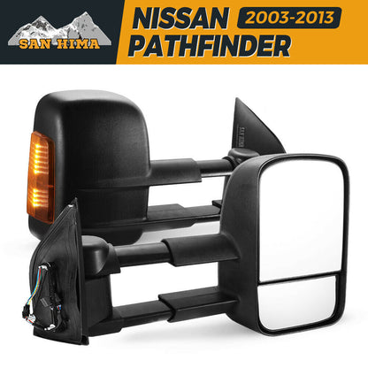 Towing Mirrors for Nissan Pathfinder MY 2003-2013 Black - salelink.co.nz