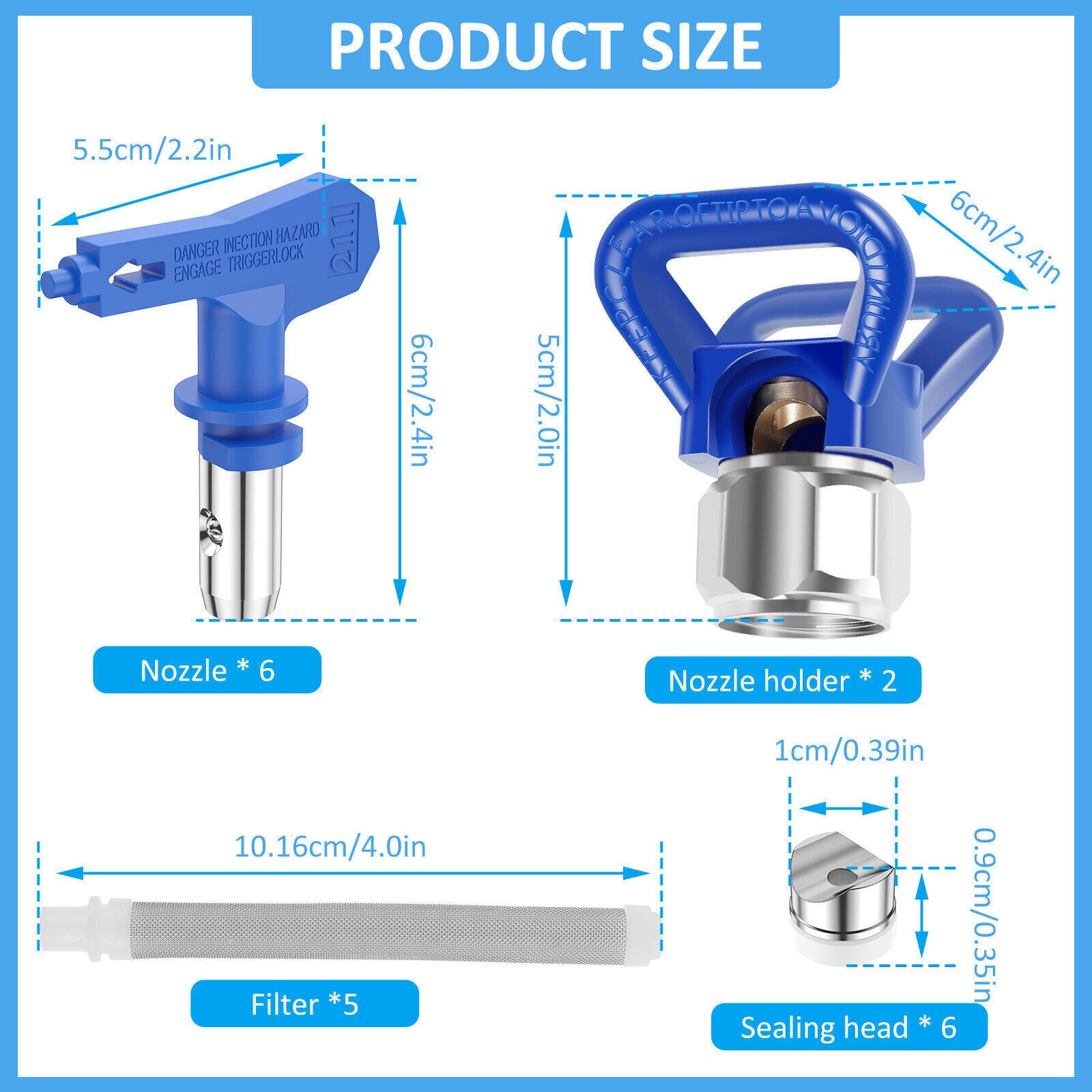 Airless Paint Sprayer Tips Spray Gun Nozzle Filters - salelink.co.nz