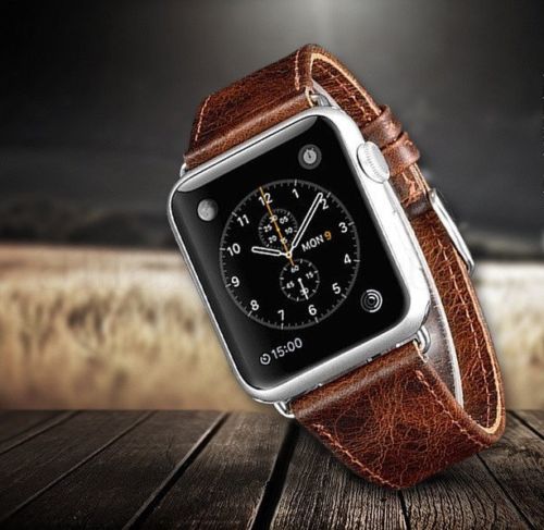 42mm 44mm 45mm 46mm(Series 10) 49mm Genuine Leather Wrist Band Strap For Apple Watch - salelink.co.nz