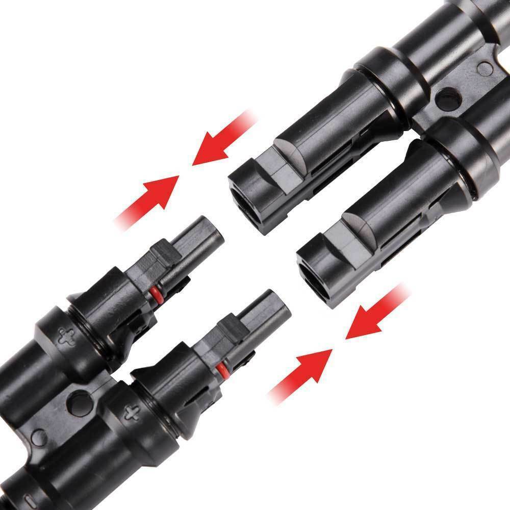 2 To 1 T Branch Cable Connectors Solar Panel PV Connector Male and Female