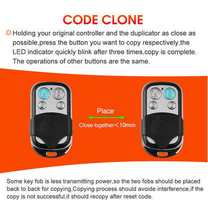 1x Universal Replacement Garage Door Gate Car Cloning Remote Control Key Fob