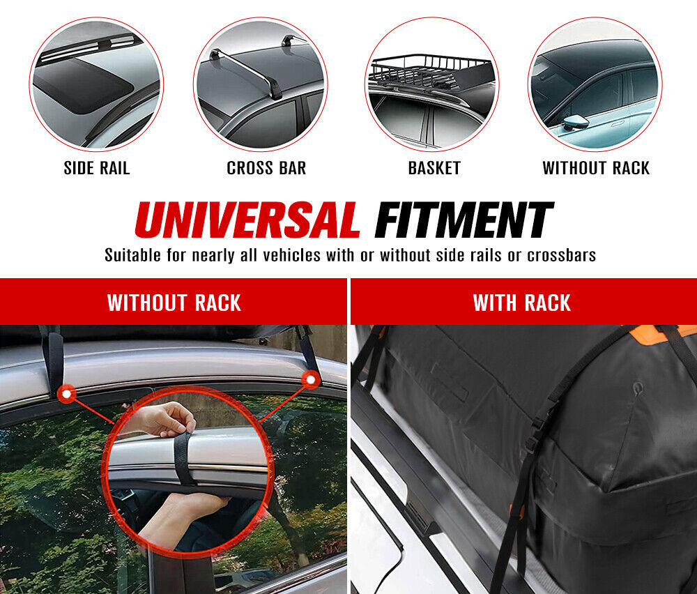 Waterproof Roof Top Rack Bag Cargo Carrier Car Luggage Storage Outdoor - salelink.co.nz