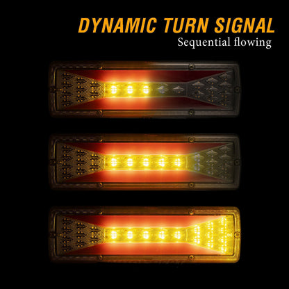 2x LED Trailer Lights Tail Lamp Stop Brake Dynamic Indicator 12V Taillight Pair - salelink.co.nz