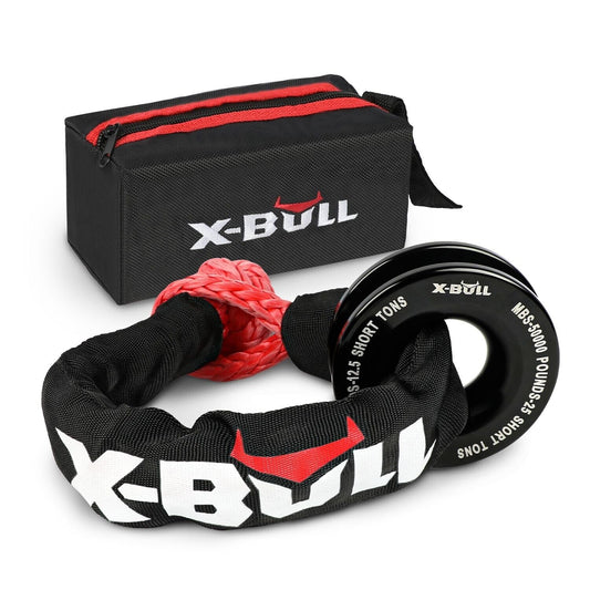 X-BULL Soft Shackle Synthetic Rope Recovery Snatch Ring Block Pulley 35000LBS - salelink.co.nz