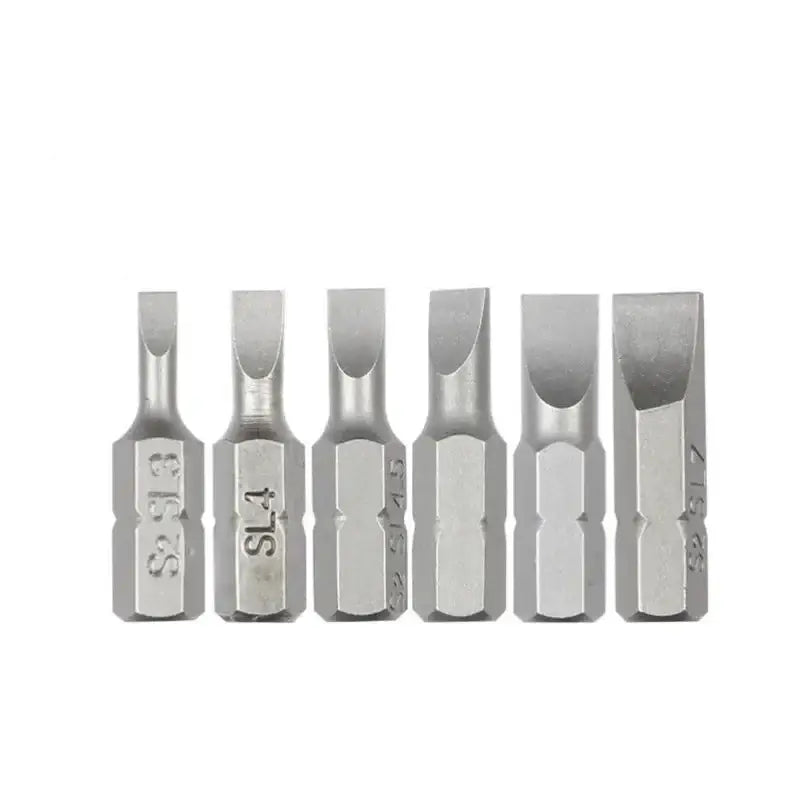 S2 Steel Slotted Screwdriver Bits Set – 1/4" Shank (6 different types available)