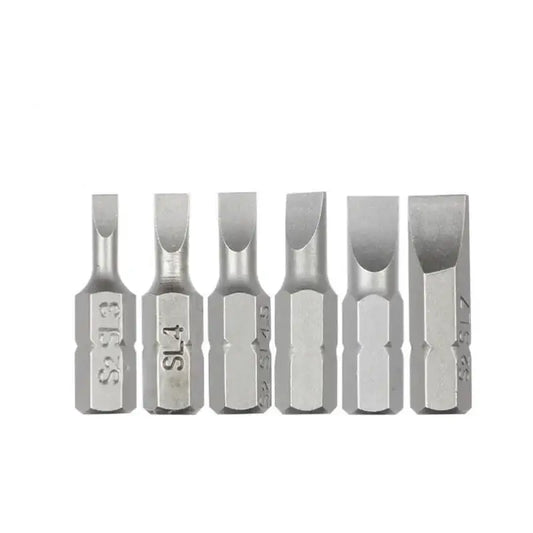 S2 Steel Slotted Screwdriver Bits Set – 1/4" Shank (6 different types available)