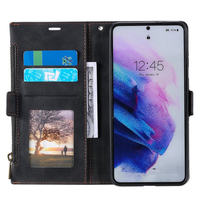 Samsung S21 Case Wallet Zipper - Black