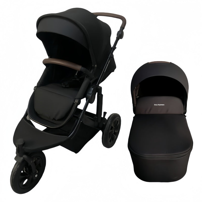 Pre-order Newborn Pram – EasyGo 1+ Three Wheel Stroller with Carrycot (Black) ETA: 31st October 2025