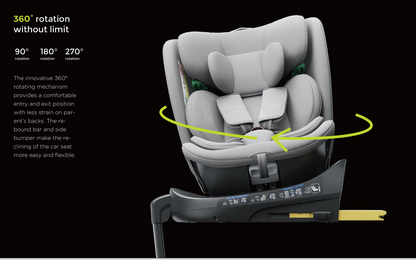 360° Rotating Baby Car Seat – Baby Brightness GuardianMax 2+ Grey