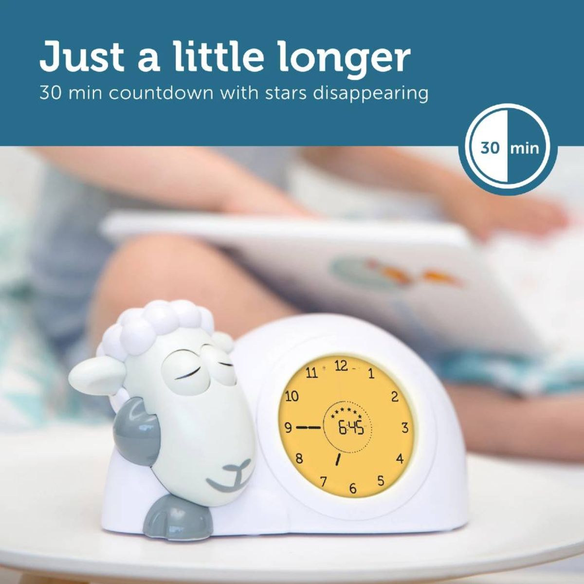 Sam the lamb sleep trainer as a 30 minute countdown with stars disappearing.