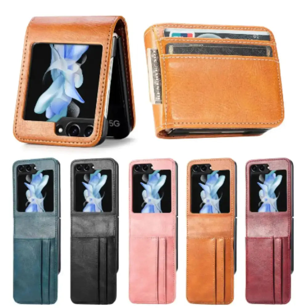 Samsung Z Flip Series Leather Bag Case