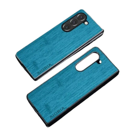 Samsung Z Fold 5 Leather & Bamboo Case