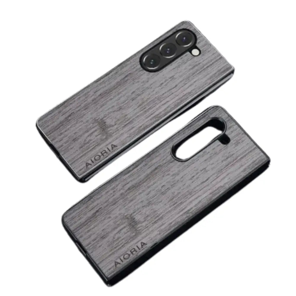 Samsung Z Fold 5 Leather & Bamboo Case