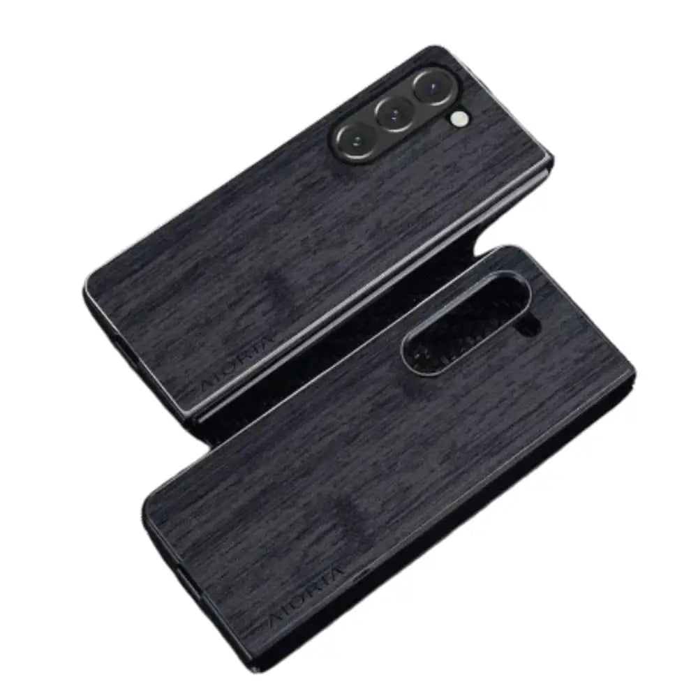 Samsung Z Fold 5 Leather & Bamboo Case