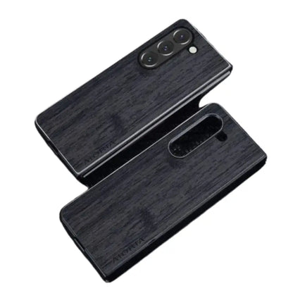 Samsung Z Fold 5 Leather & Bamboo Case