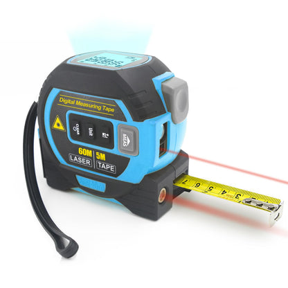 60m 3 in 1 Digital Measure Tape Laser Distance Meter Range Finder - salelink.co.nz