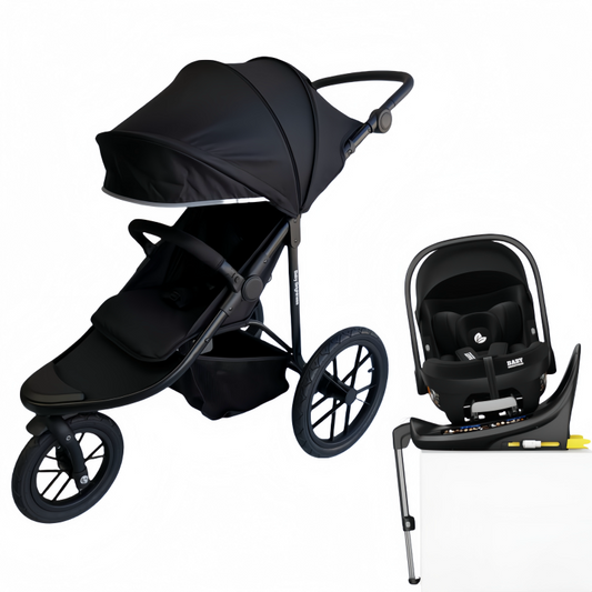 Baby Brightness easygo 2+ travel system, 3-wheel stroller+ infant capsule+ Rotation ISOFIX Base black