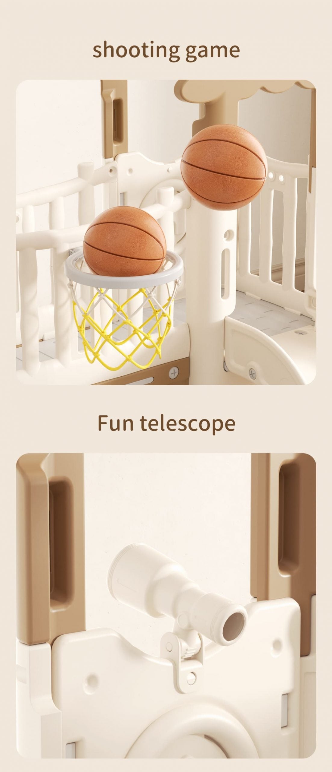 Kids slide Playground Coffee/White