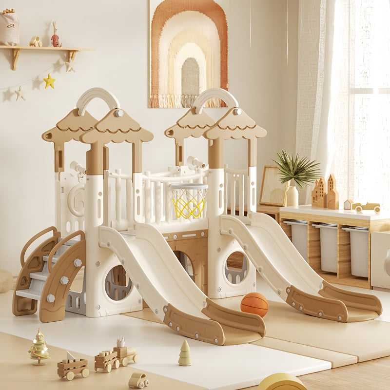 Kids slide Playground Coffee/White