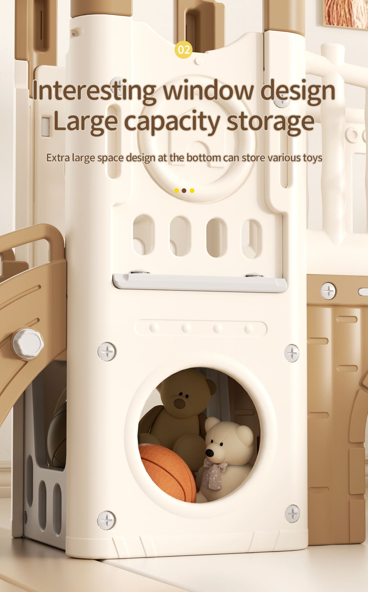 Baby Brightness Kids Slide Playground – Mint Green / White