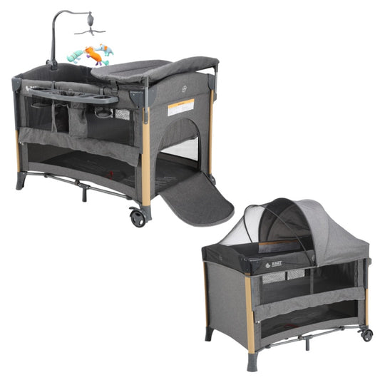 Baby Brightness 4 in 1  Baby Portacot Grey
