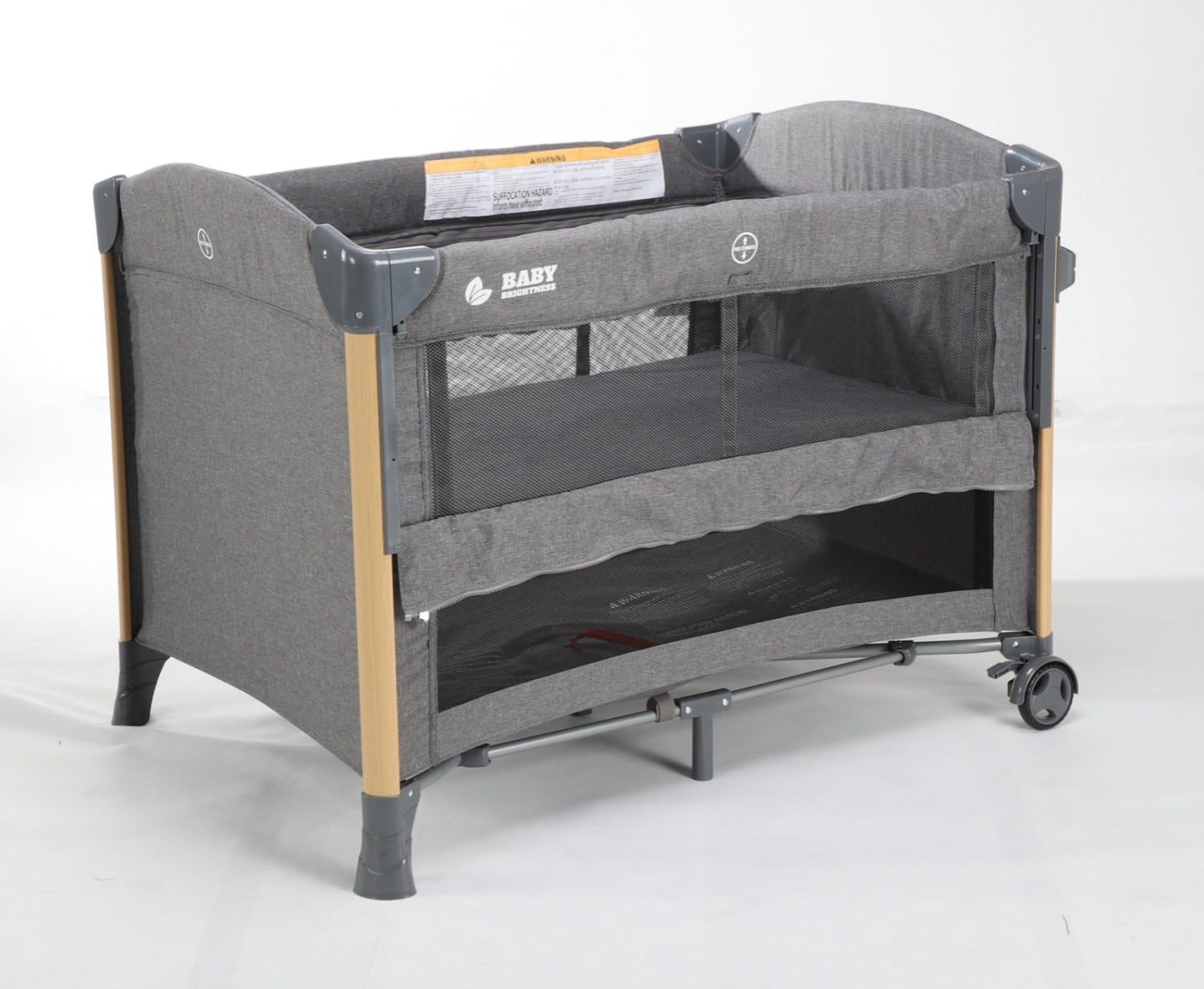 Baby Brightness 4 in 1  Baby Portacot Grey