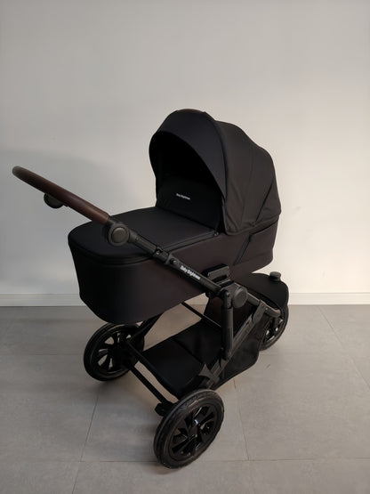 Newborn Pram – EasyGo 1+ Three Wheel Stroller with Carrycot and Car Seat (Black)