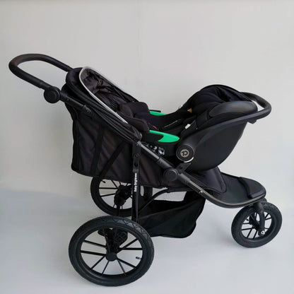 Newborn Pram – EasyGo 2+ Three Wheel Stroller with Car Seat and ISOFIX Base (Black)