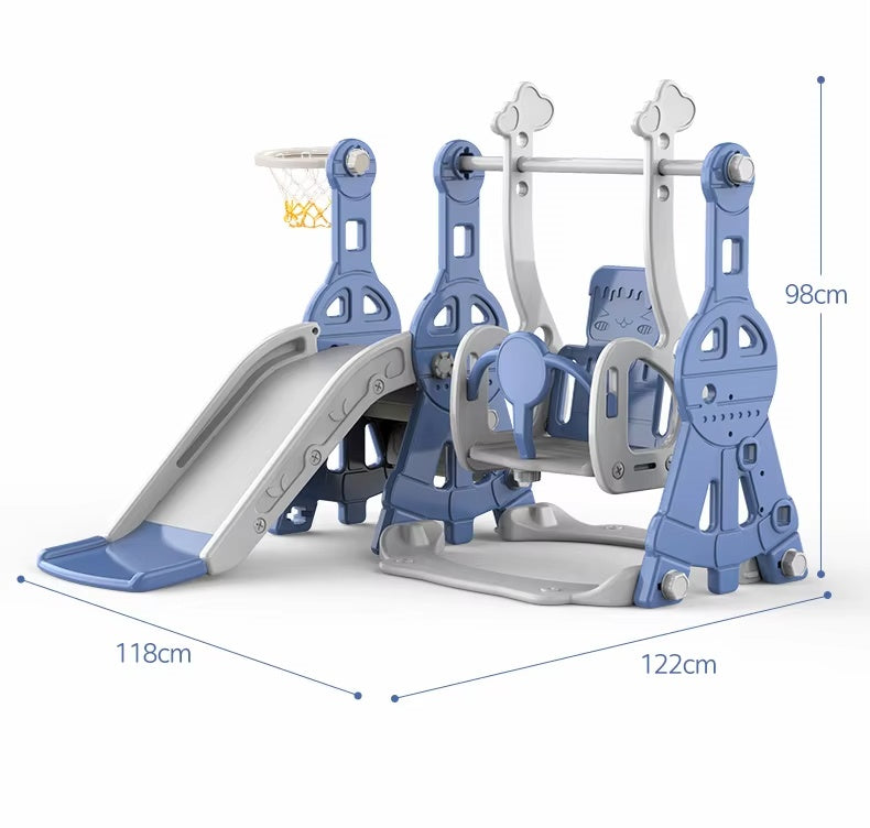 Kids swing and slide set Blue