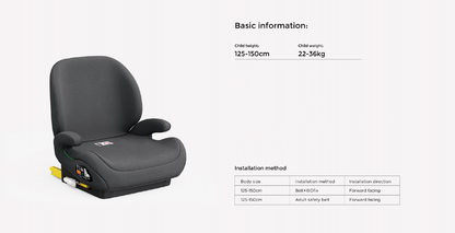 Pre-order Baby Brightness CloudLift Pro Half Booster Seat with ISOFIX and Backrest - Black