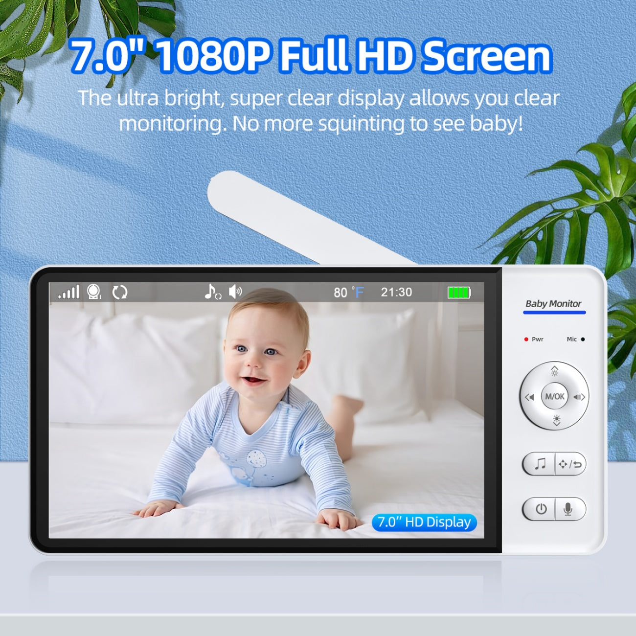 7”LCD HD Pan & Tilt Infrared Night Vision Baby Monitor - image 4