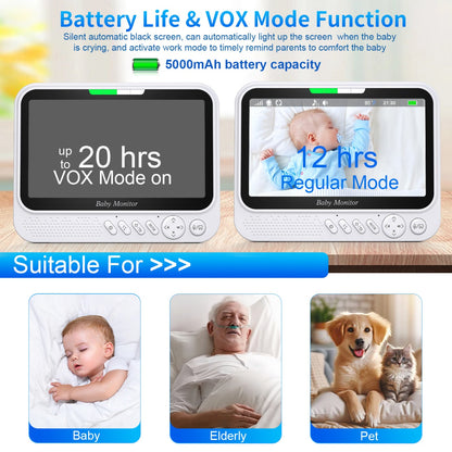 7”LCD HD Pan & Tilt Infrared Night Vision Baby Monitor - image 5