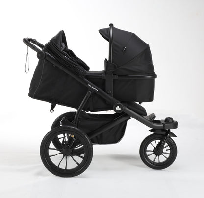 Pre-order Hill All Terrain Jogging Baby Stroller with Carrycot and Reclining Car Seat (Black）