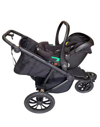Hill All Terrain Jogging Baby Stroller with Car Seat (Black）
