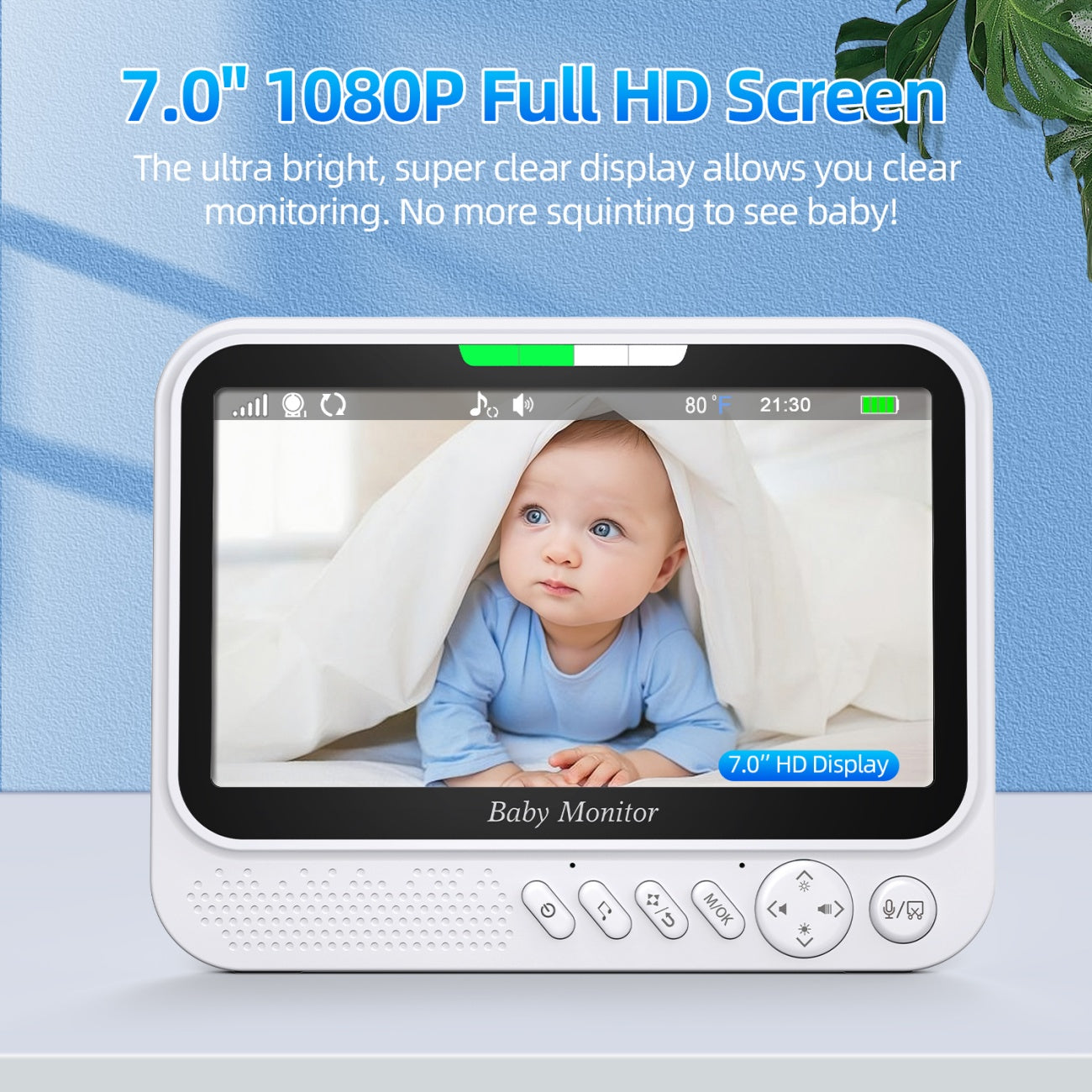 7”LCD HD Pan & Tilt Infrared Night Vision Baby Monitor - image 6