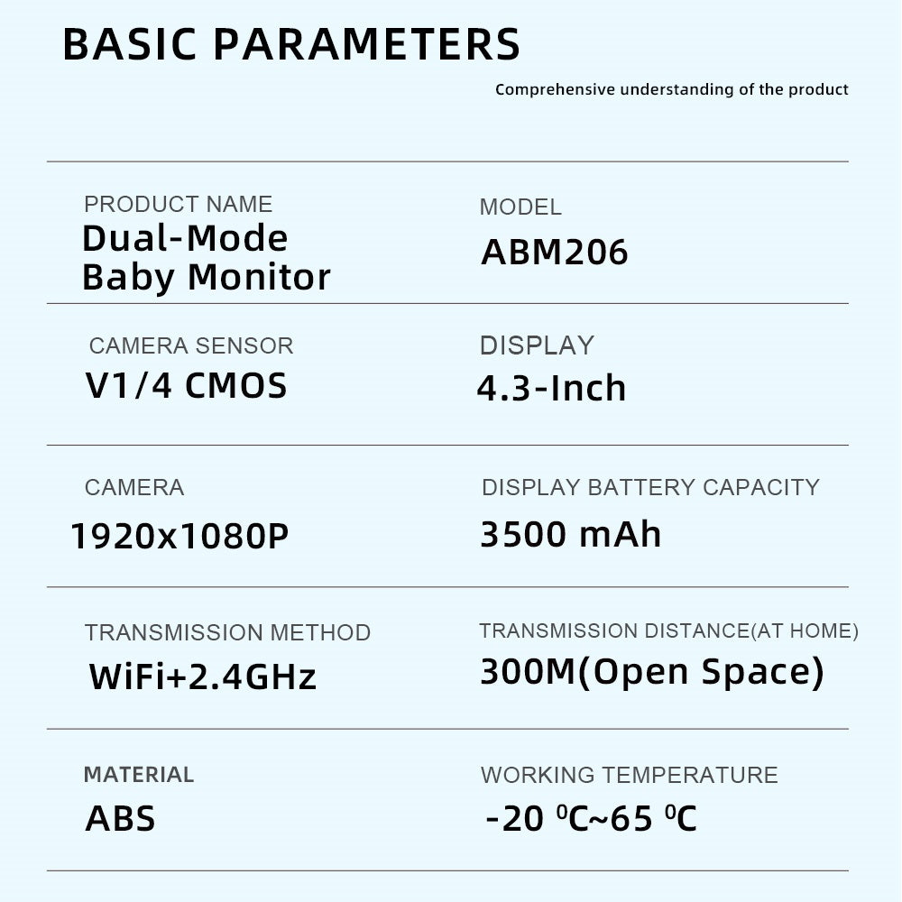 Dual Mode 4.3" Baby Monitor with Night Vision & Motion Detection