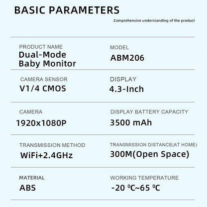 Dual Mode 4.3" Baby Monitor with Night Vision & Motion Detection
